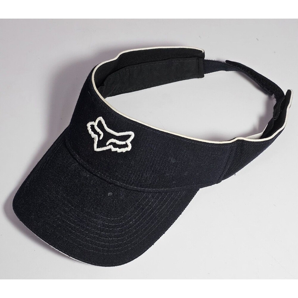 Vintage Y2K Fox Racing K-Products Visor Hat Black White Piping Motocross